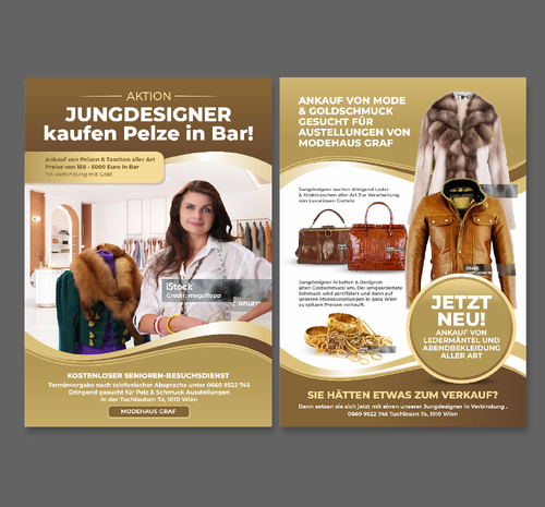 Flyer für Pelz- & Schmuck-Ausstellung