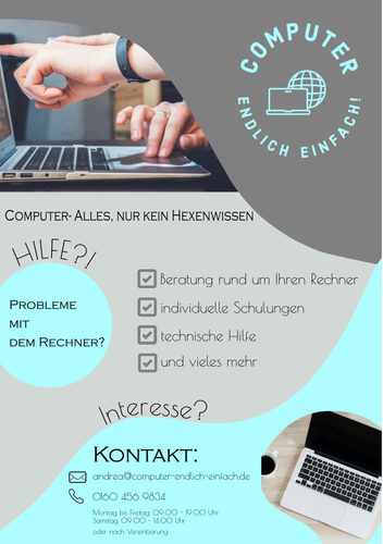 Flyer für Beratung rund um den Computer